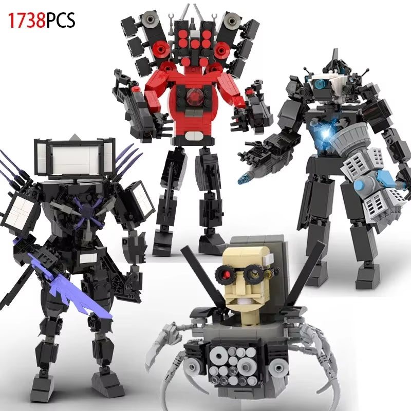 Moc Skibidi Toilet Action Figures Model Builing Blocks Camerman Titan Speakerman Surveillance Man Tvman Boys Toys for Kids Gifts