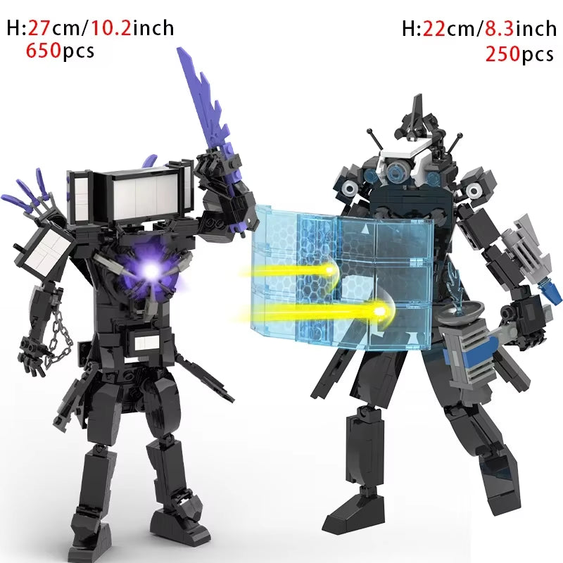 Moc Skibidi Toilet Action Figures Model Builing Blocks Camerman Titan Speakerman Surveillance Man Tvman Boys Toys for Kids Gifts