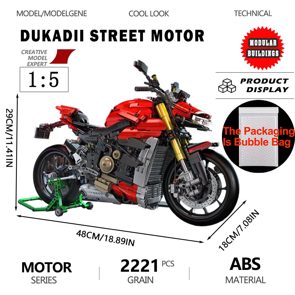 Gold Wing Touring Motorbike Model Building Blocks Technical 1:5 Scale Motorcycle Bricks Desk Decoration Assembly Set Kids Toys