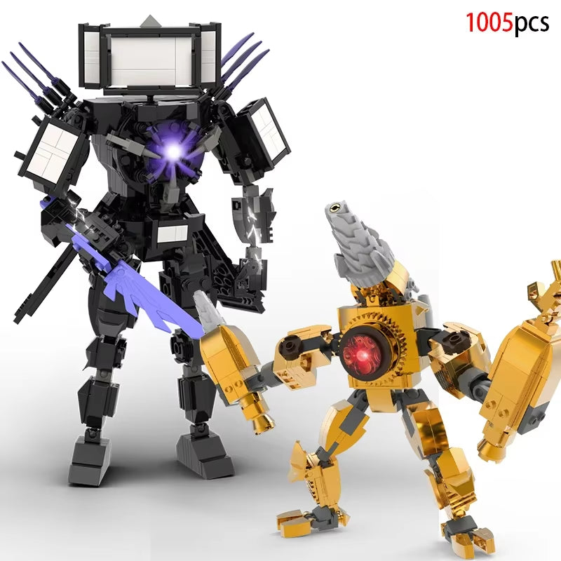 Moc Skibidi Toilet Action Figures Model Builing Blocks Camerman Titan Speakerman Surveillance Man Tvman Boys Toys for Kids Gifts