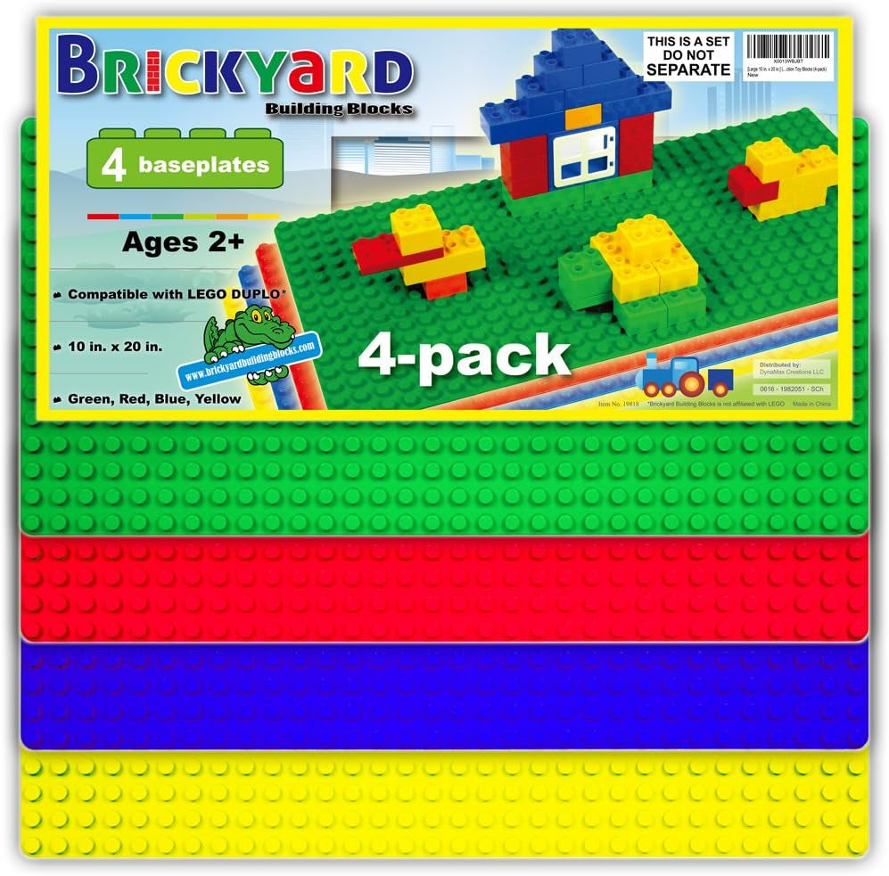 Baseplates, Large Thick Base Plates for Building Bricks, for Activity Table or Displaying Toys