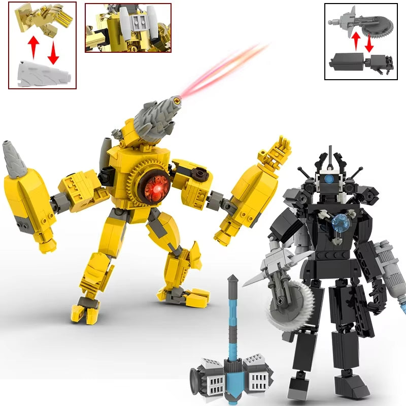 Moc Skibidi Toilet Action Figures Model Builing Blocks Camerman Titan Speakerman Surveillance Man Tvman Boys Toys for Kids Gifts