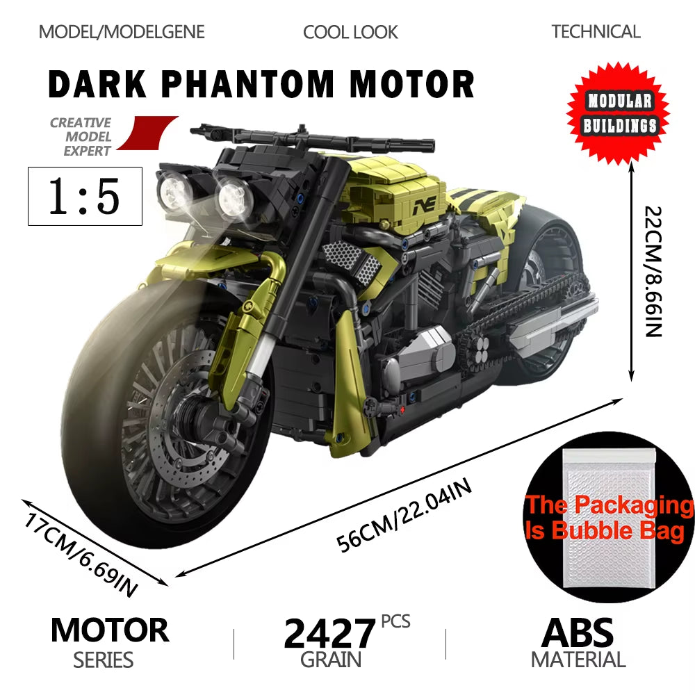 Gold Wing Touring Motorbike Model Building Blocks Technical 1:5 Scale Motorcycle Bricks Desk Decoration Assembly Set Kids Toys
