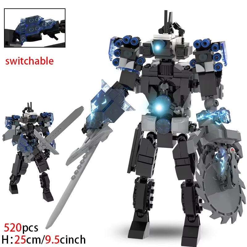 Moc Skibidi Toilet Action Figures Model Builing Blocks Camerman Titan Speakerman Surveillance Man Tvman Boys Toys for Kids Gifts