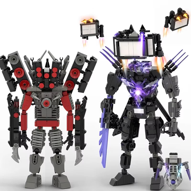 Moc Skibidi Toilet Action Figures Model Builing Blocks Camerman Titan Speakerman Surveillance Man Tvman Boys Toys for Kids Gifts