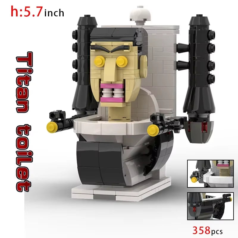 Moc Skibidi Toilet Action Figures Model Builing Blocks Camerman Titan Speakerman Surveillance Man Tvman Boys Toys for Kids Gifts