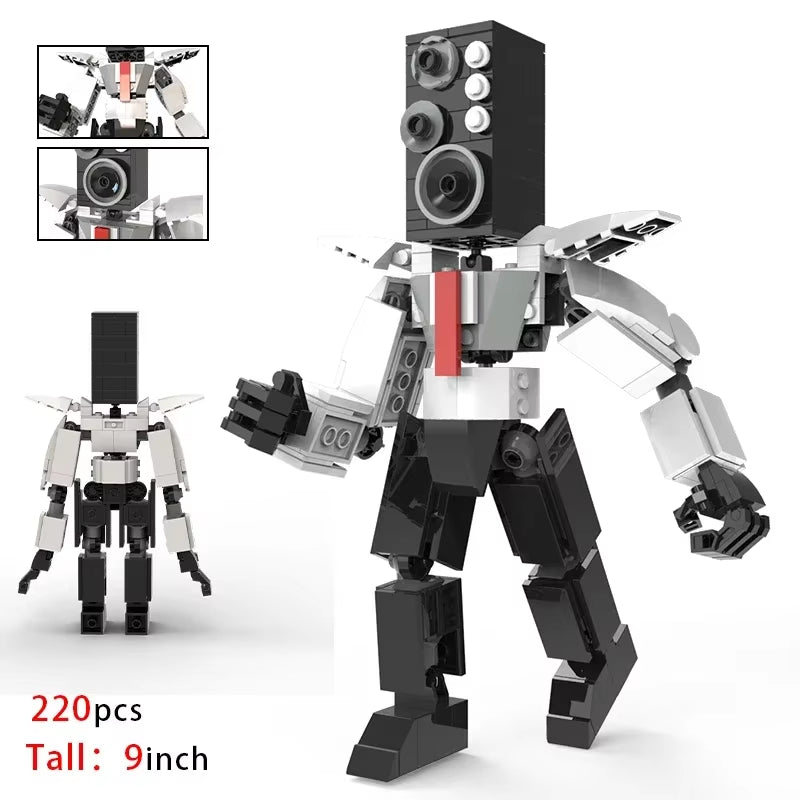 Moc Skibidi Toilet Action Figures Model Builing Blocks Camerman Titan Speakerman Surveillance Man Tvman Boys Toys for Kids Gifts