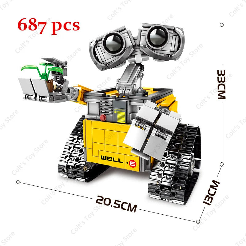 Classic Creative Anime Movie Robot Wall-E KAWAII Mini Building Block Model Kit Children Educational Toys Figure Bricks Gifts Set