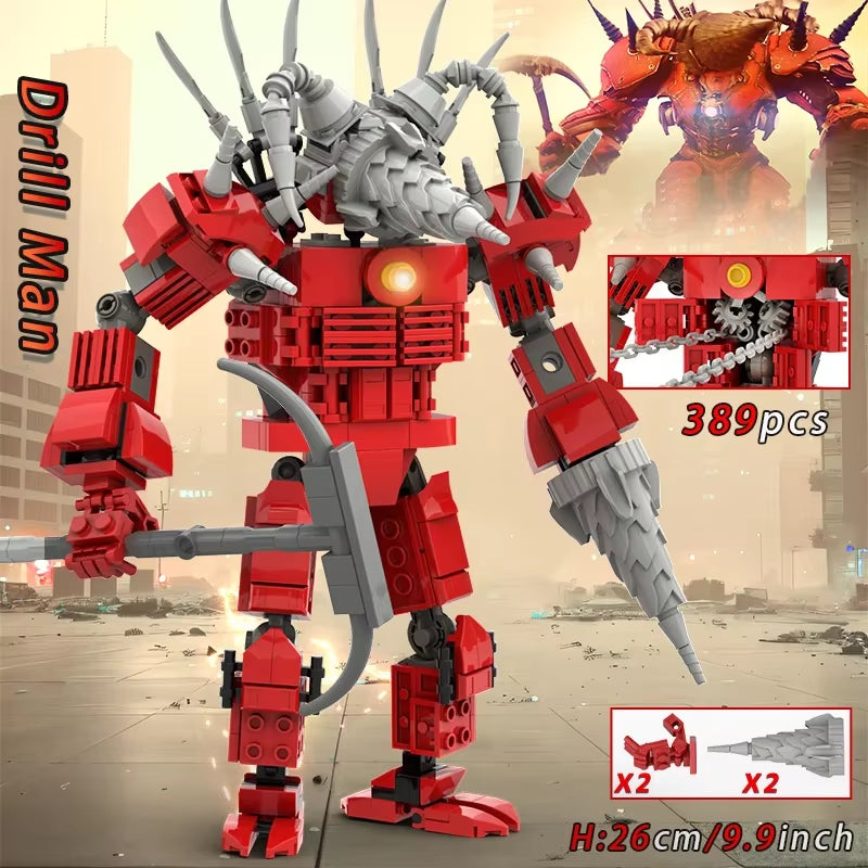 Moc Skibidi Toilet Action Figures Model Builing Blocks Camerman Titan Speakerman Surveillance Man Tvman Boys Toys for Kids Gifts