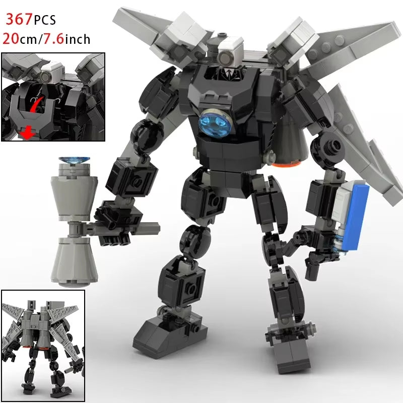 Moc Skibidi Toilet Action Figures Model Builing Blocks Camerman Titan Speakerman Surveillance Man Tvman Boys Toys for Kids Gifts