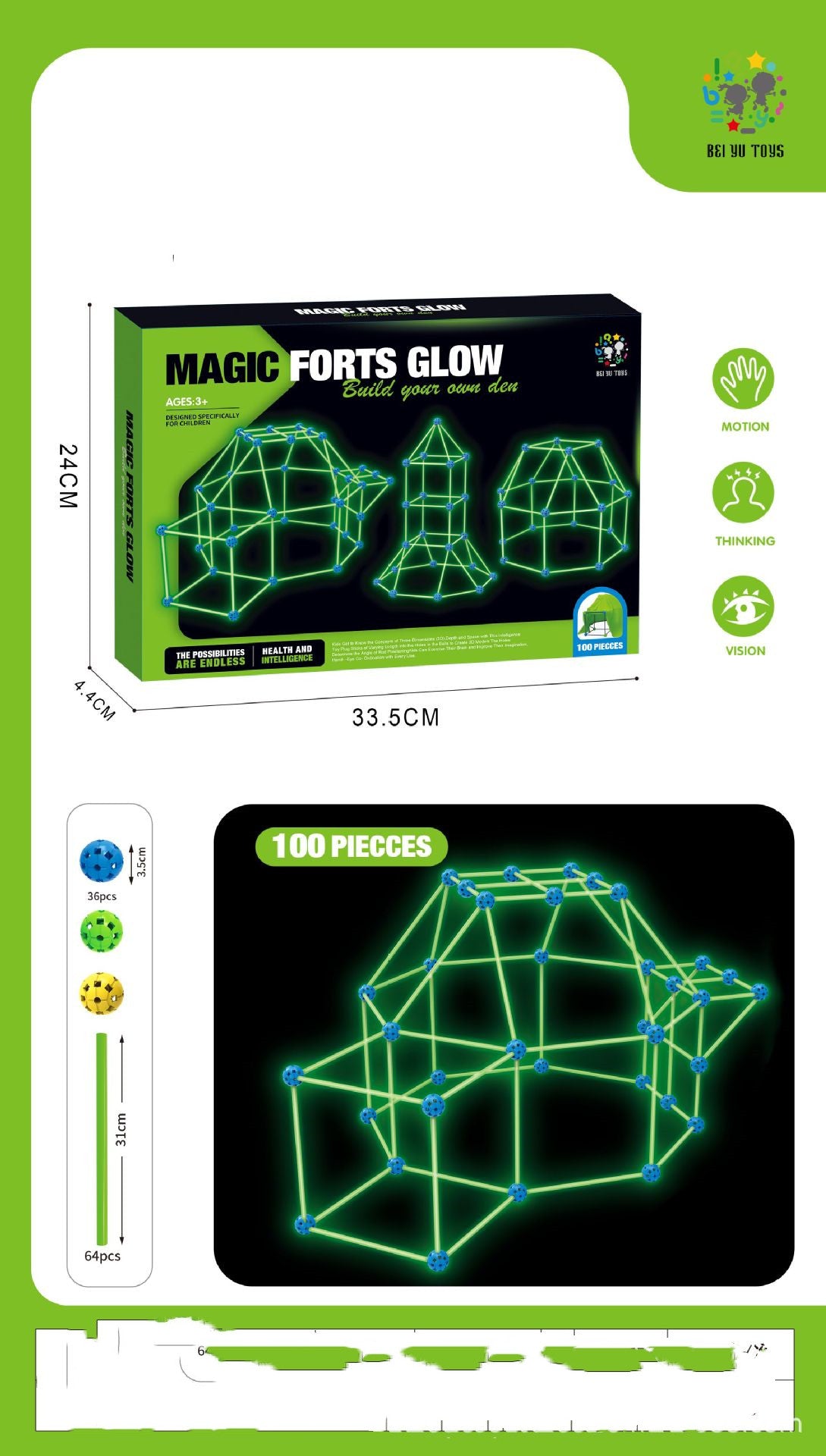 Fort Building Kit Construction Blocks Set Kids Toy Tents Fortress Builder Castles Tunnels Diy 3D Play House for Children Gift