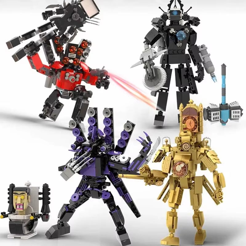 Moc Skibidi Toilet Action Figures Model Builing Blocks Camerman Titan Speakerman Surveillance Man Tvman Boys Toys for Kids Gifts