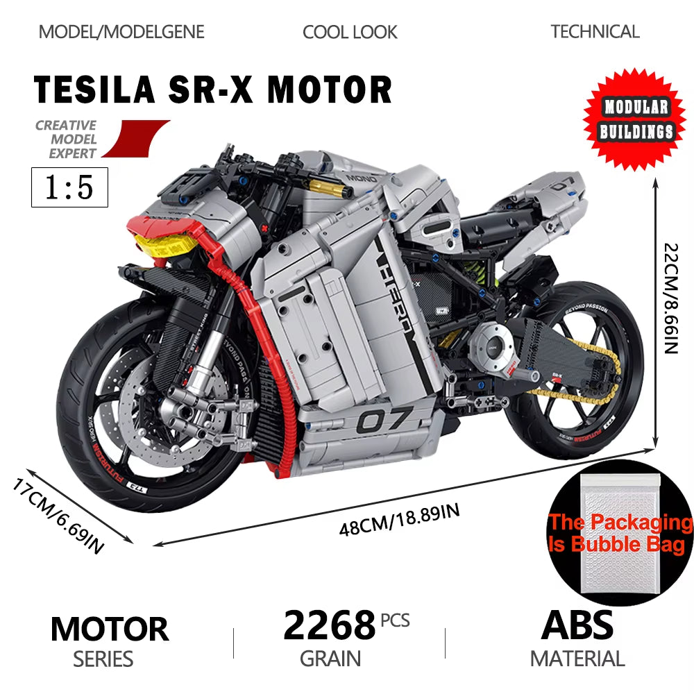 Gold Wing Touring Motorbike Model Building Blocks Technical 1:5 Scale Motorcycle Bricks Desk Decoration Assembly Set Kids Toys