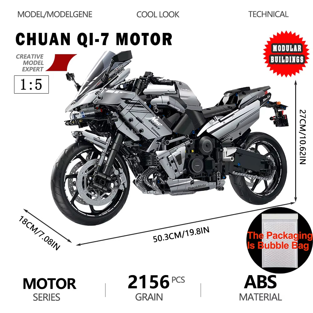Gold Wing Touring Motorbike Model Building Blocks Technical 1:5 Scale Motorcycle Bricks Desk Decoration Assembly Set Kids Toys