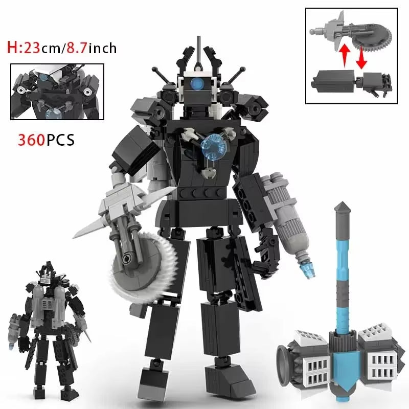 Moc Skibidi Toilet Action Figures Model Builing Blocks Camerman Titan Speakerman Surveillance Man Tvman Boys Toys for Kids Gifts