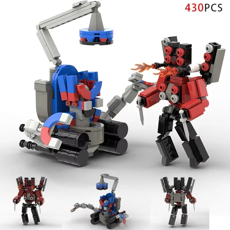 Moc Skibidi Toilet Action Figures Model Builing Blocks Camerman Titan Speakerman Surveillance Man Tvman Boys Toys for Kids Gifts
