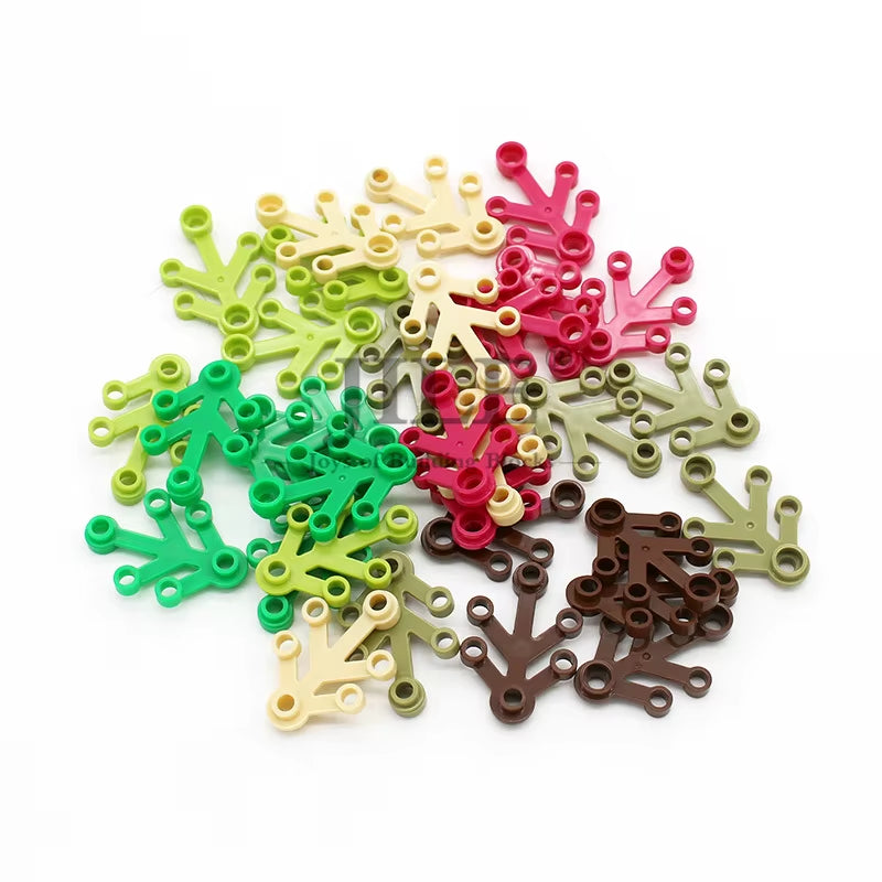 80Pcs Moc Plant Leaves 4X3 Tree Leaf 2423 Garden View DIY Building Blocks Bricks Compatible with Assembles Construction Toys