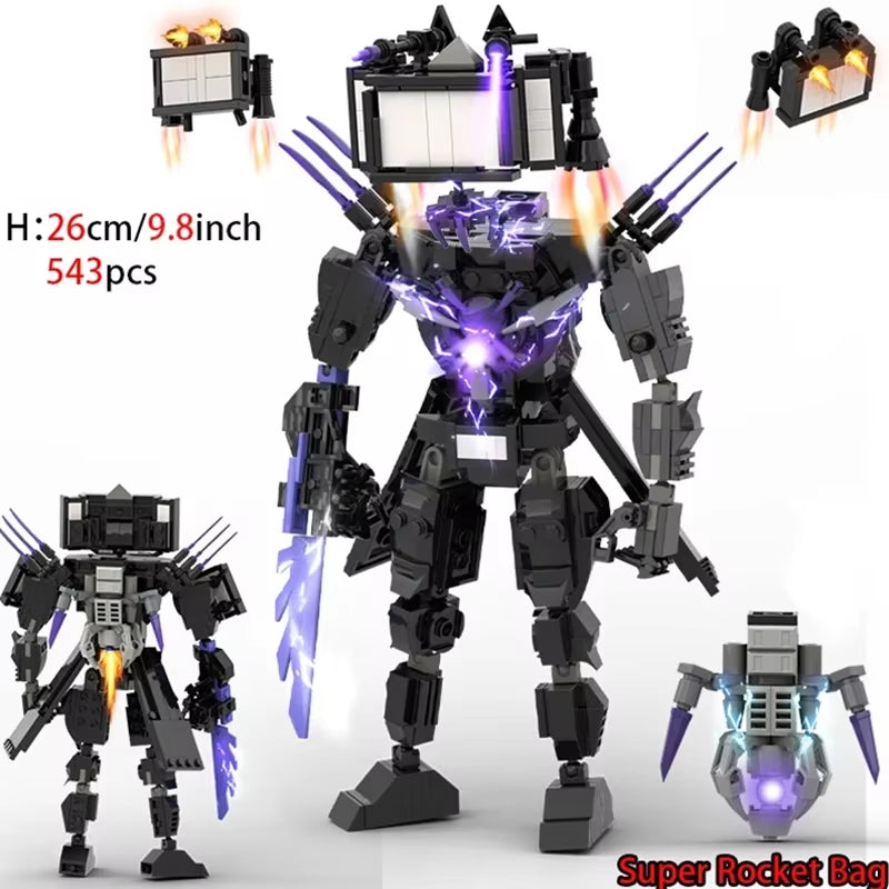 Moc Skibidi Toilet Action Figures Model Builing Blocks Camerman Titan Speakerman Surveillance Man Tvman Boys Toys for Kids Gifts