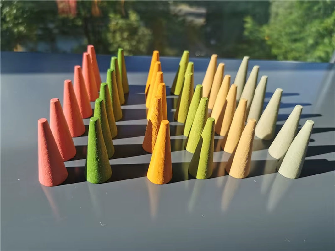 Children Rainbow Wood Blocks Loose Parts Toy Mushrooms Montessori Wooden Droplets Jigsaw