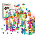 Picassotiles Marble Run Magnetic Tiles for Kids – 200PCS STEM Educational Construction Building Blocks Race Track Toy Set