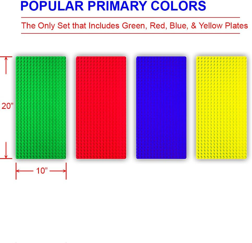 Baseplates, Large Thick Base Plates for Building Bricks, for Activity Table or Displaying Toys
