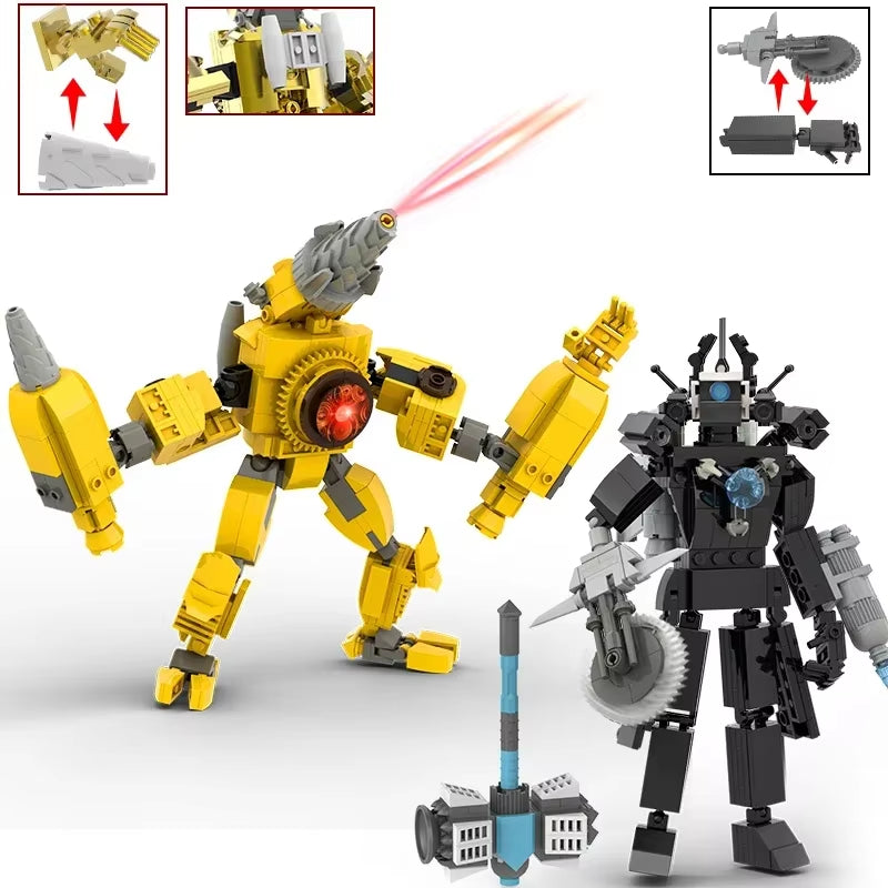 Moc Skibidi Toilet Action Figures Model Builing Blocks Camerman Titan Speakerman Surveillance Man Tvman Boys Toys for Kids Gifts