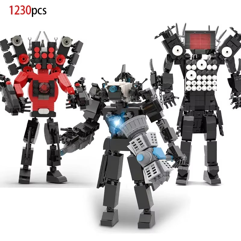 Moc Skibidi Toilet Action Figures Model Builing Blocks Camerman Titan Speakerman Surveillance Man Tvman Boys Toys for Kids Gifts