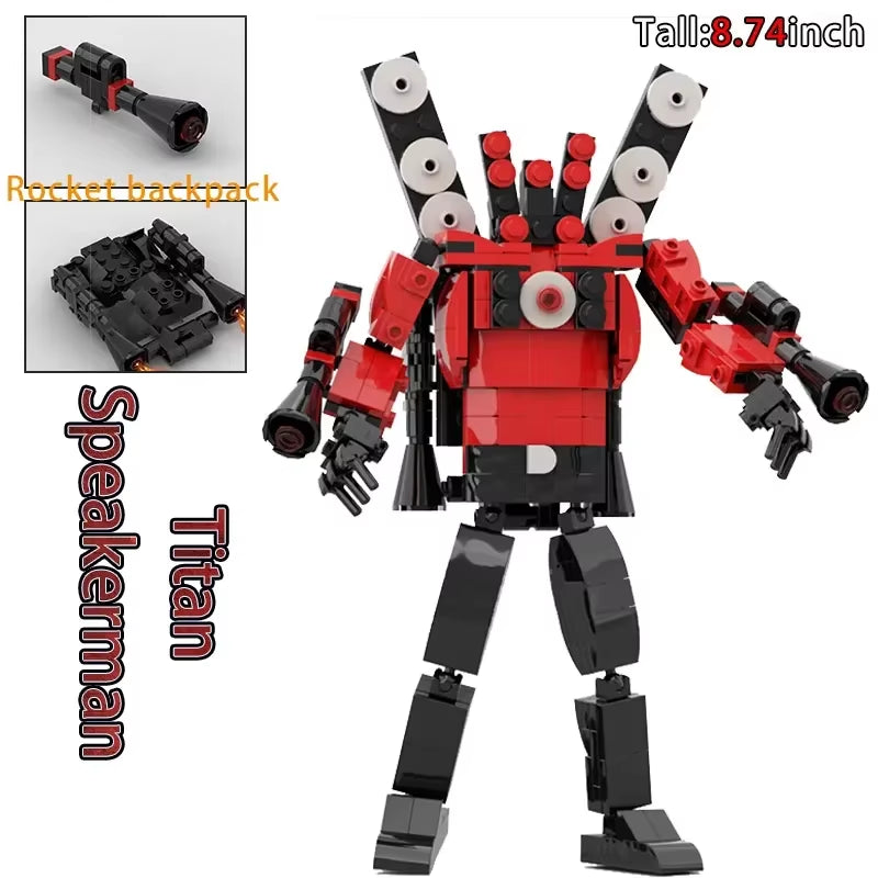 Moc Skibidi Toilet Action Figures Model Builing Blocks Camerman Titan Speakerman Surveillance Man Tvman Boys Toys for Kids Gifts