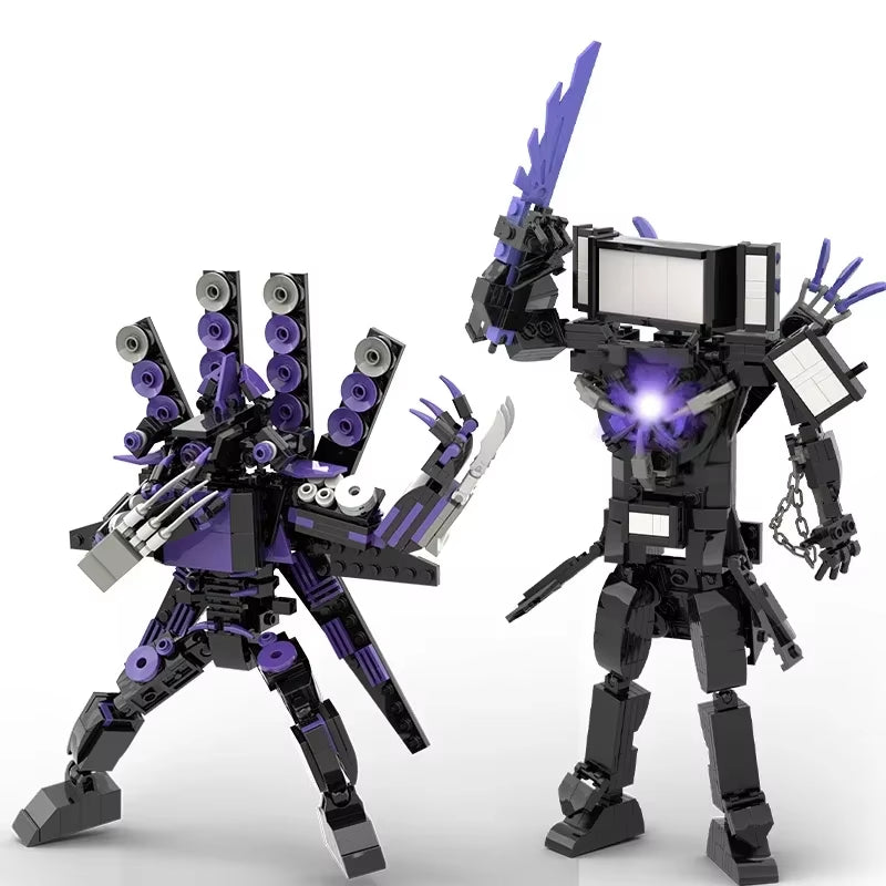 Moc Skibidi Toilet Action Figures Model Builing Blocks Camerman Titan Speakerman Surveillance Man Tvman Boys Toys for Kids Gifts