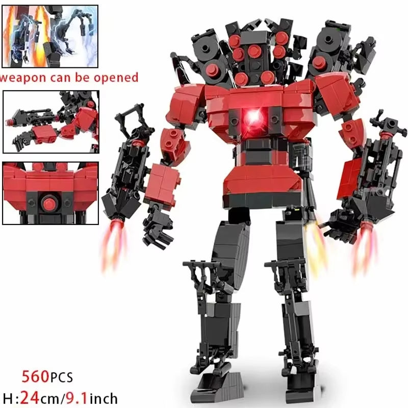 Moc Skibidi Toilet Action Figures Model Builing Blocks Camerman Titan Speakerman Surveillance Man Tvman Boys Toys for Kids Gifts