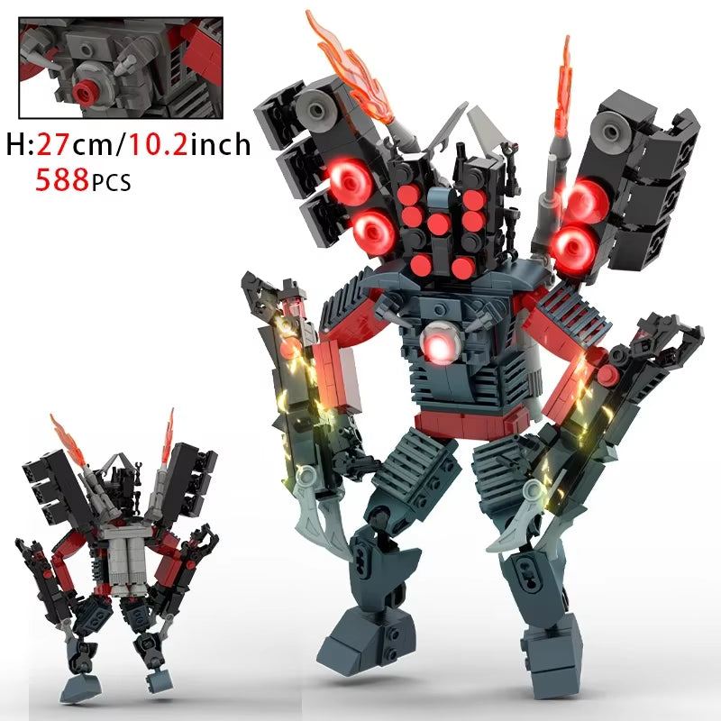 Moc Skibidi Toilet Action Figures Model Builing Blocks Camerman Titan Speakerman Surveillance Man Tvman Boys Toys for Kids Gifts