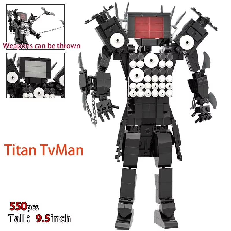 Moc Skibidi Toilet Action Figures Model Builing Blocks Camerman Titan Speakerman Surveillance Man Tvman Boys Toys for Kids Gifts