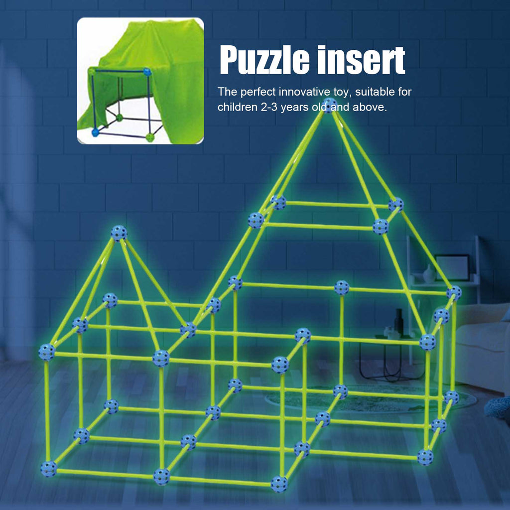 Fort Building Kit Construction Blocks Set Kids Toy Tents Fortress Builder Castles Tunnels Diy 3D Play House for Children Gift