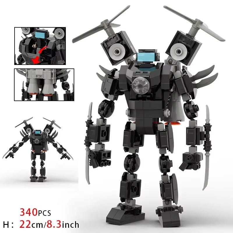 Moc Skibidi Toilet Action Figures Model Builing Blocks Camerman Titan Speakerman Surveillance Man Tvman Boys Toys for Kids Gifts