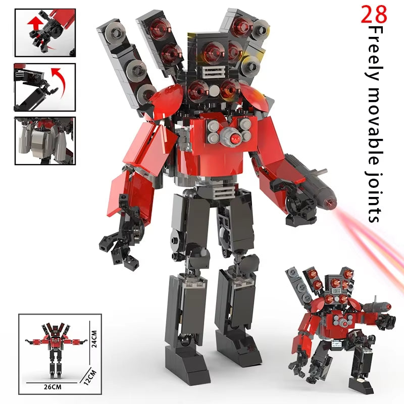 Moc Skibidi Toilet Action Figures Model Builing Blocks Camerman Titan Speakerman Surveillance Man Tvman Boys Toys for Kids Gifts