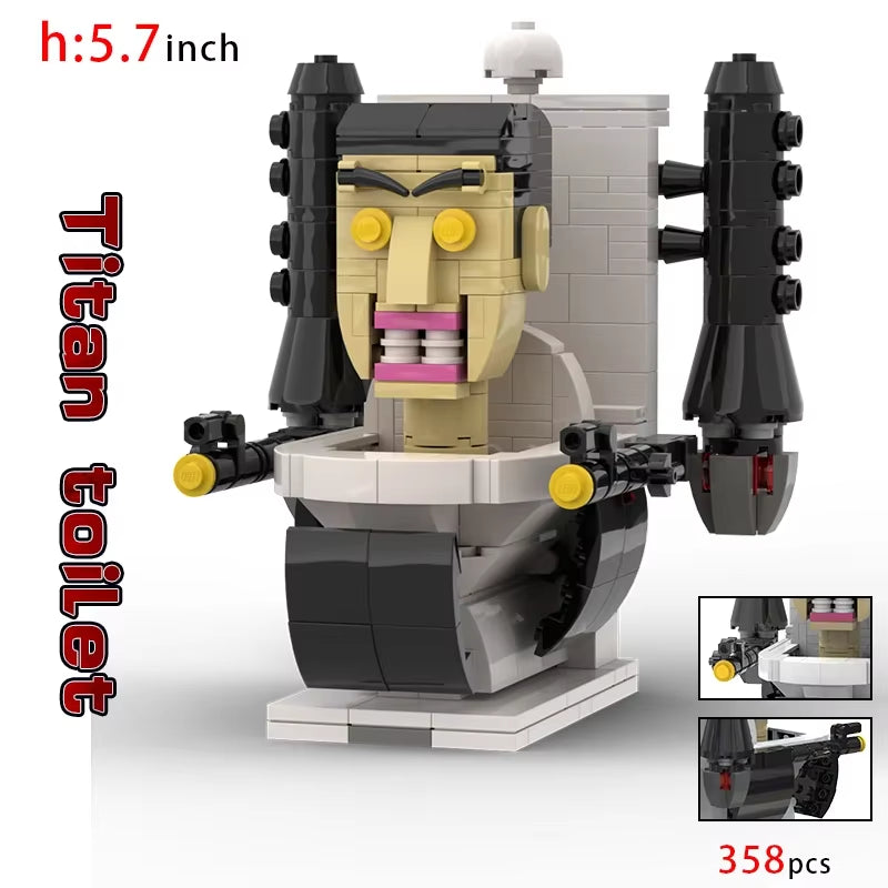 Moc Skibidi Toilet Action Figures Model Builing Blocks Camerman Titan Speakerman Surveillance Man Tvman Boys Toys for Kids Gifts