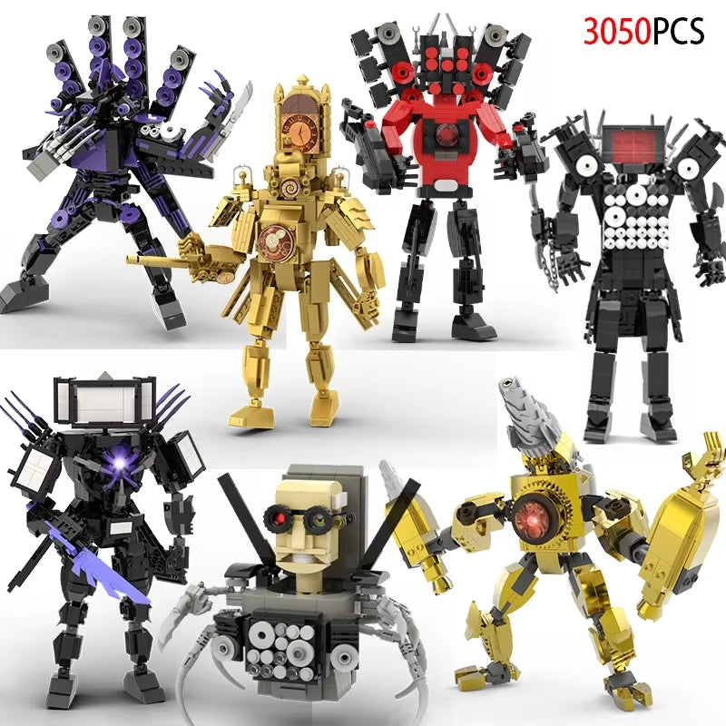 Moc Skibidi Toilet Action Figures Model Builing Blocks Camerman Titan Speakerman Surveillance Man Tvman Boys Toys for Kids Gifts