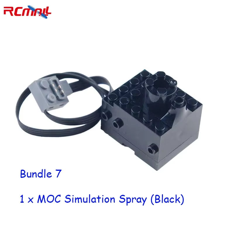 Simulation Spray Smoking Electric Exhaust Parts MOC Building Blocks for Cars Trains Toys Compatible with Legoeds Blocks