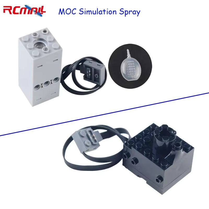 Simulation Spray Smoking Electric Exhaust Parts MOC Building Blocks for Cars Trains Toys Compatible with Legoeds Blocks