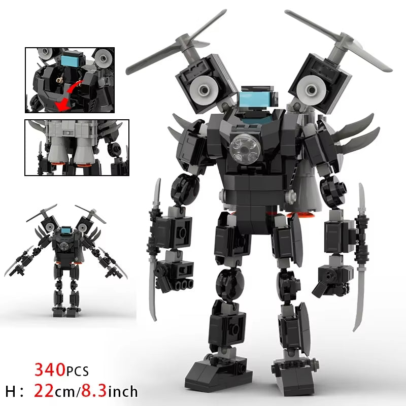 Moc Skibidi Toilet Action Figures Model Builing Blocks Camerman Titan Speakerman Surveillance Man Tvman Boys Toys for Kids Gifts