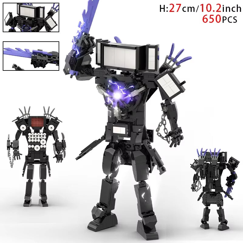 Moc Skibidi Toilet Action Figures Model Builing Blocks Camerman Titan Speakerman Surveillance Man Tvman Boys Toys for Kids Gifts