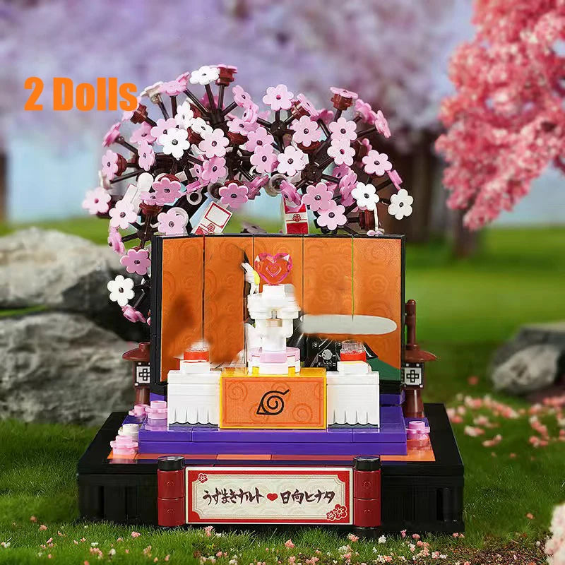 MOC Narutos Anime Yile Ramen Shop Building Blocks City Streetview Ramen House Model Bricks Toys Set for Kid Christmas Gift
