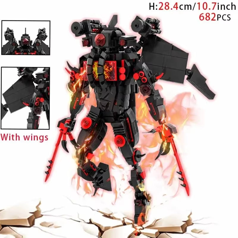 Moc Skibidi Toilet Action Figures Model Builing Blocks Camerman Titan Speakerman Surveillance Man Tvman Boys Toys for Kids Gifts