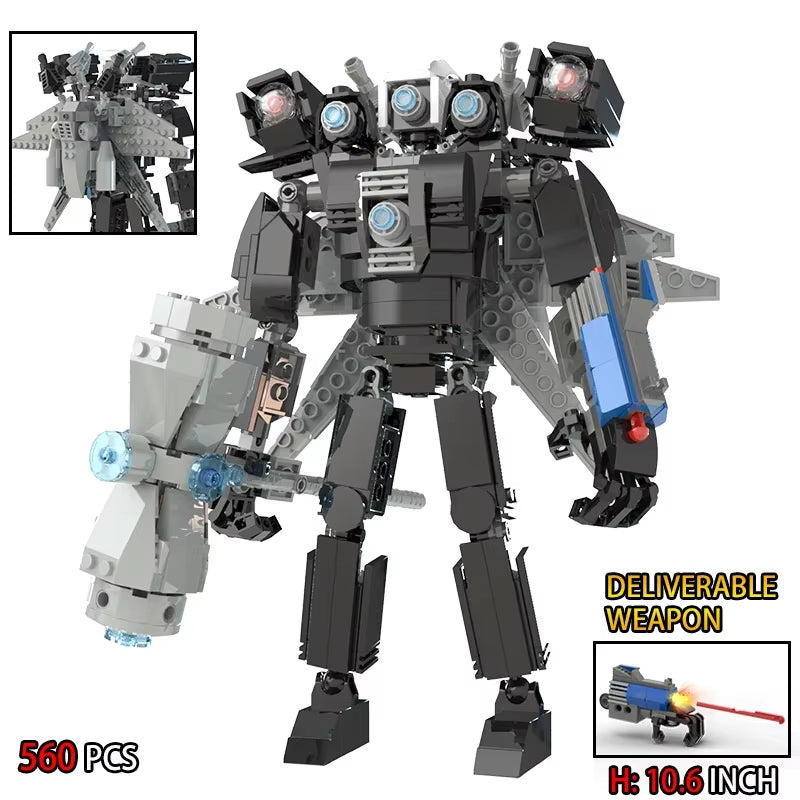 Moc Skibidi Toilet Action Figures Model Builing Blocks Camerman Titan Speakerman Surveillance Man Tvman Boys Toys for Kids Gifts