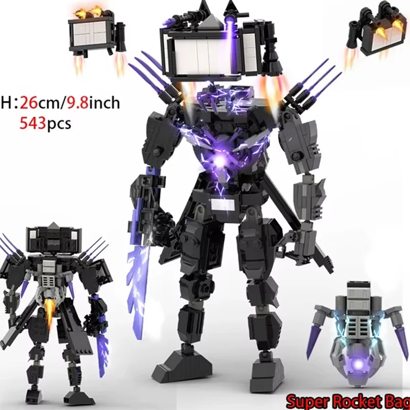 Moc Skibidi Toilet Action Figures Model Builing Blocks Camerman Titan Speakerman Surveillance Man Tvman Boys Toys for Kids Gifts