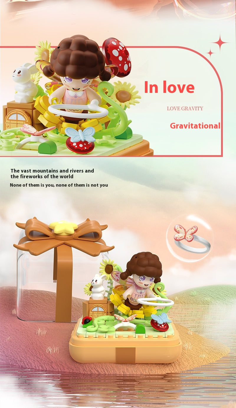 Star Wish Fingertip Ring Box Building Blocks Toy Creative Decoration Couple Girl Gift