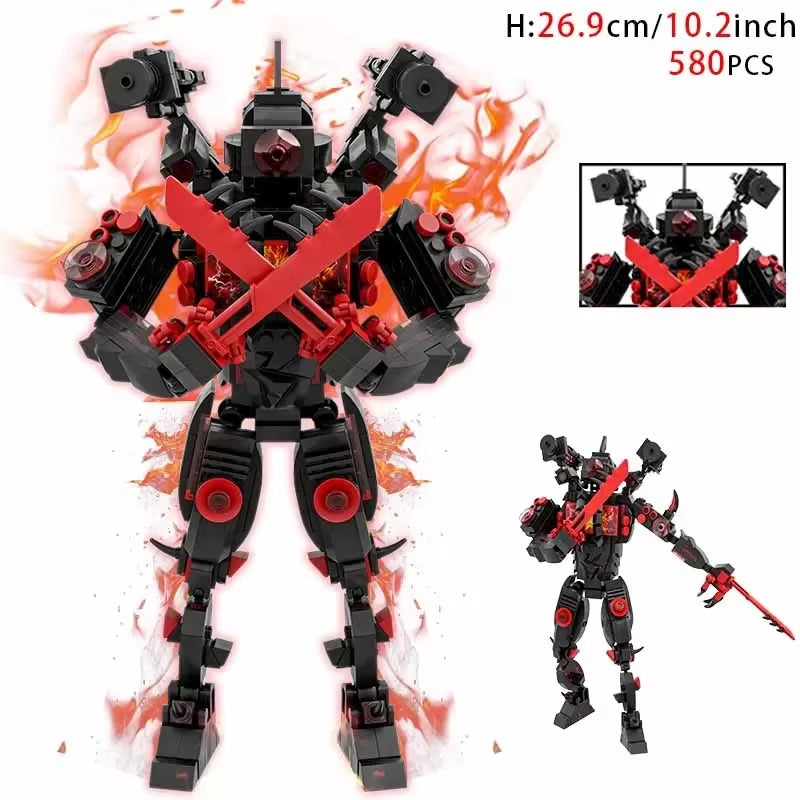 Moc Skibidi Toilet Action Figures Model Builing Blocks Camerman Titan Speakerman Surveillance Man Tvman Boys Toys for Kids Gifts