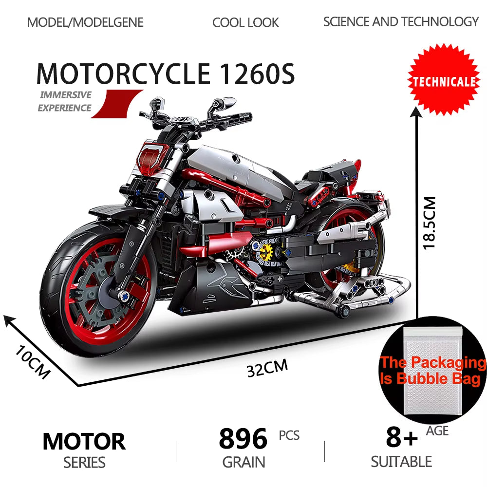 Gold Wing Touring Motorbike Model Building Blocks Technical 1:5 Scale Motorcycle Bricks Desk Decoration Assembly Set Kids Toys