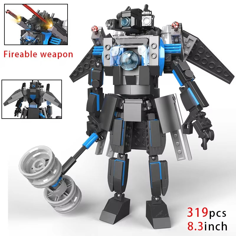 Moc Skibidi Toilet Action Figures Model Builing Blocks Camerman Titan Speakerman Surveillance Man Tvman Boys Toys for Kids Gifts