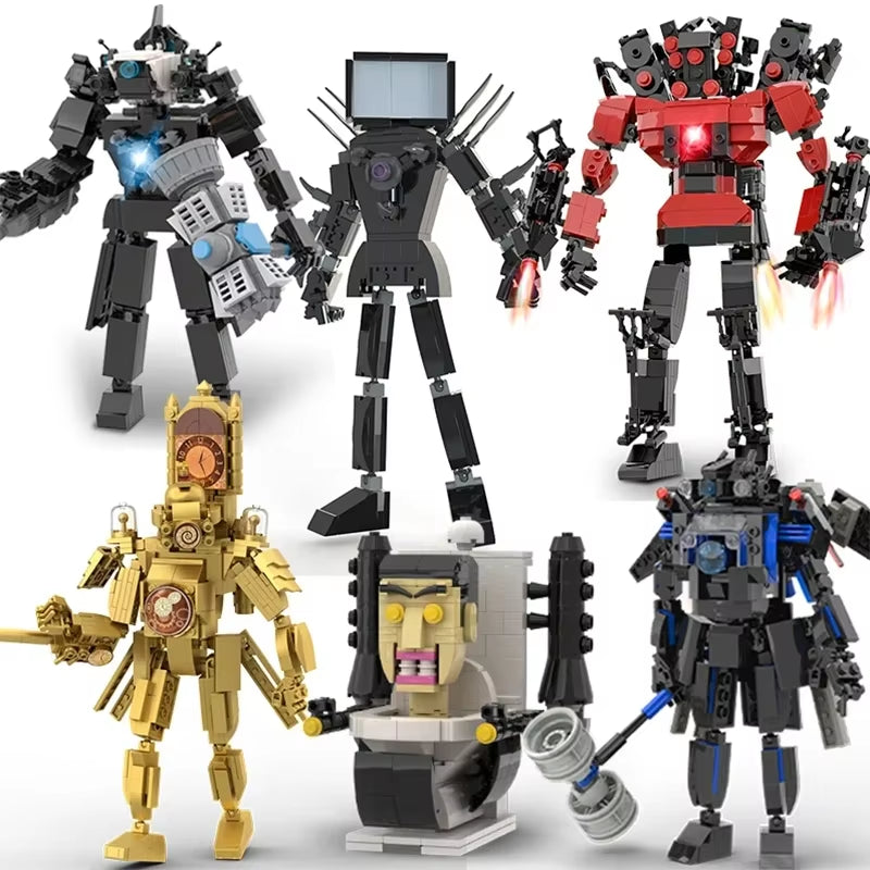 Moc Skibidi Toilet Action Figures Model Builing Blocks Camerman Titan Speakerman Surveillance Man Tvman Boys Toys for Kids Gifts